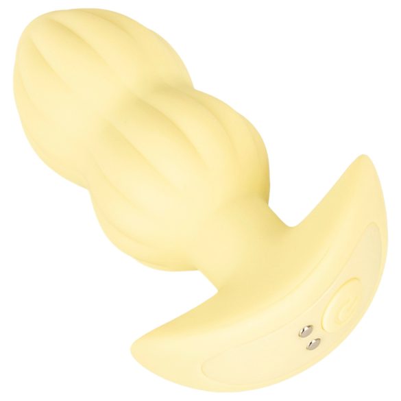 Cuties Mini - plug anale vibrante con rilievi - silicone giallo