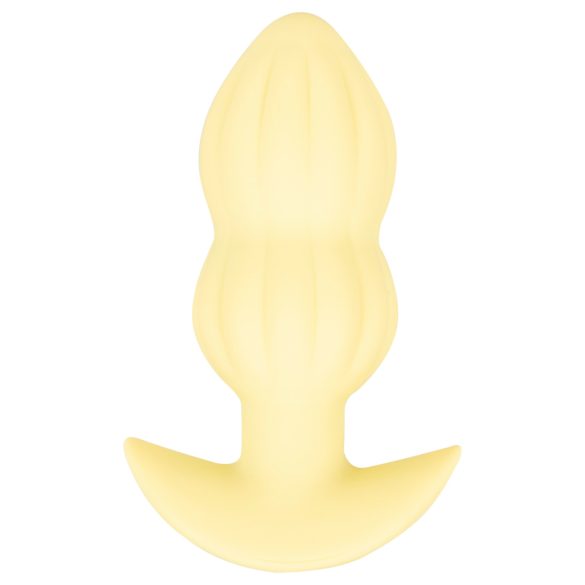 Cuties Mini - plug anale vibrante con rilievi - silicone giallo