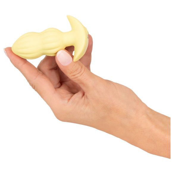 Cuties Mini - plug anale vibrante con rilievi - silicone giallo