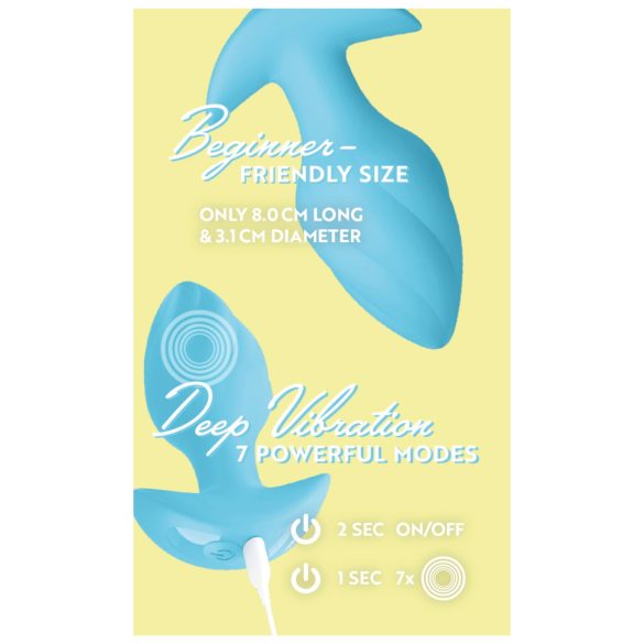 Cuties Mini - plug anale vibrante - silicone blu