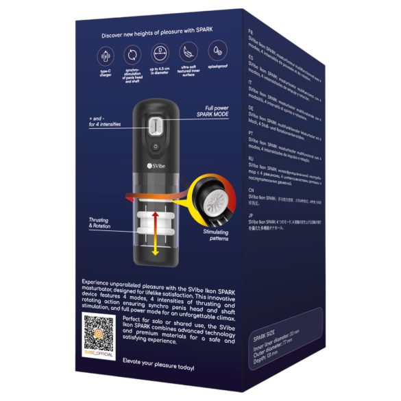 Snail Vibe Ikon Spark - masturbatore automatico - nero