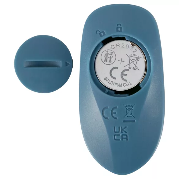 You2Toys - Vibratore a spinta con coniglietto, indossabile a cinghie, 3 pezzi, con telecomando (blu)