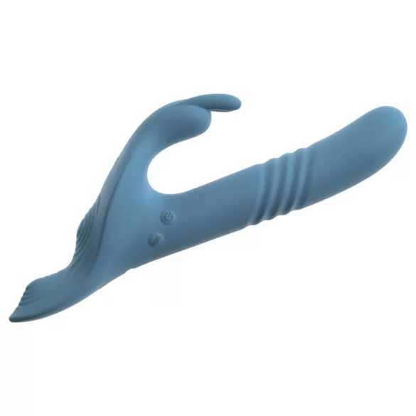 You2Toys - Vibratore a spinta con coniglietto, indossabile a cinghie, 3 pezzi, con telecomando (blu)