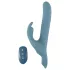 You2Toys - Vibratore a spinta con coniglietto, indossabile a cinghie, 3 pezzi, con telecomando (blu)