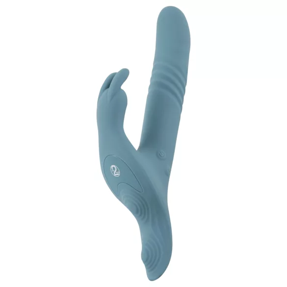 You2Toys - Vibratore a spinta con coniglietto, indossabile a cinghie, 3 pezzi, con telecomando (blu)