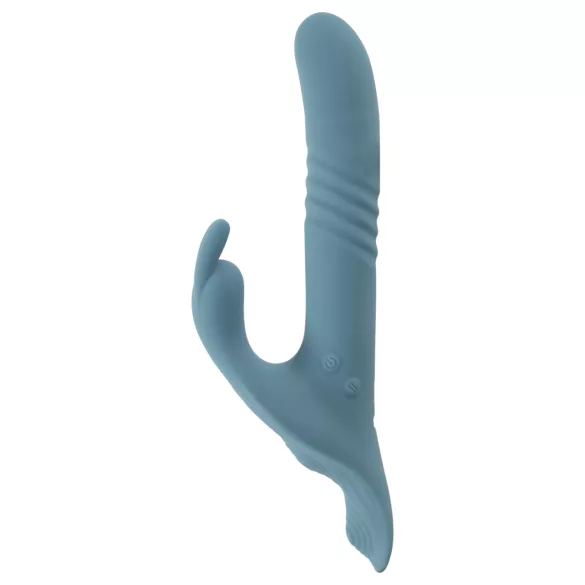 You2Toys - Vibratore a spinta con coniglietto, indossabile a cinghie, 3 pezzi, con telecomando (blu)