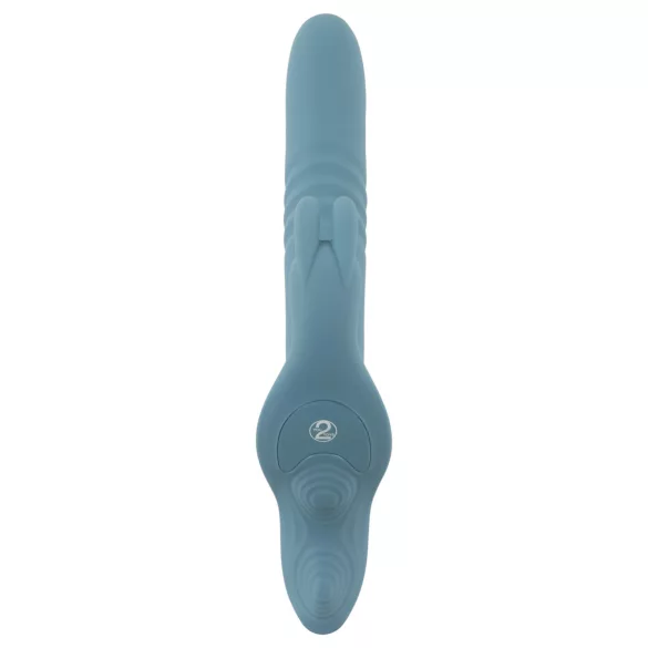 You2Toys - Vibratore a spinta con coniglietto, indossabile a cinghie, 3 pezzi, con telecomando (blu)
