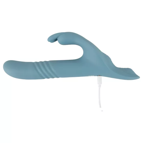 You2Toys - Vibratore a spinta con coniglietto, indossabile a cinghie, 3 pezzi, con telecomando (blu)