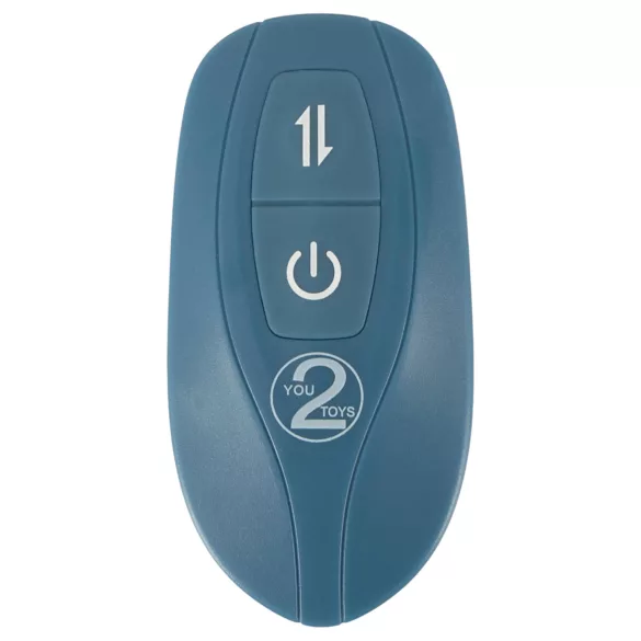 You2Toys - Vibratore a spinta con coniglietto, indossabile a cinghie, 3 pezzi, con telecomando (blu)