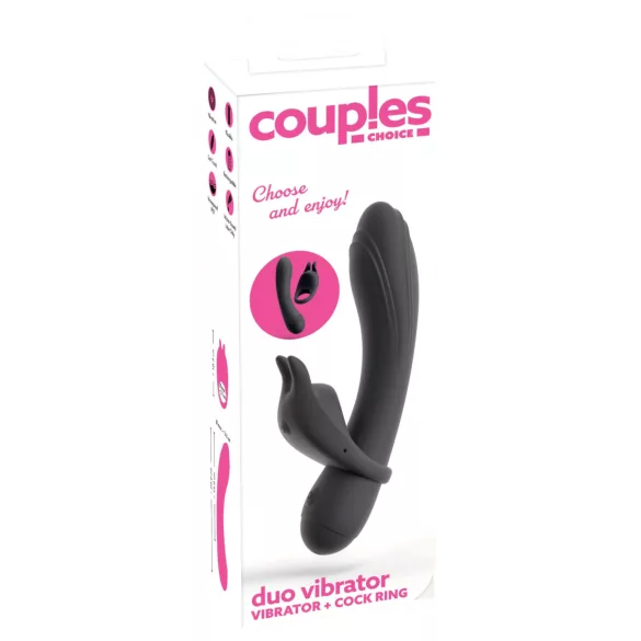 Couple Choice - anello fallico e vibratore punto G - silicone grigio
