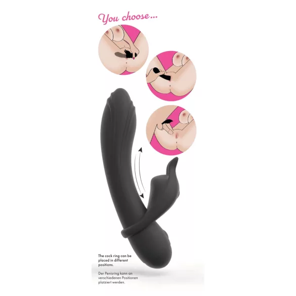 Couple Choice - anello fallico e vibratore punto G - silicone grigio