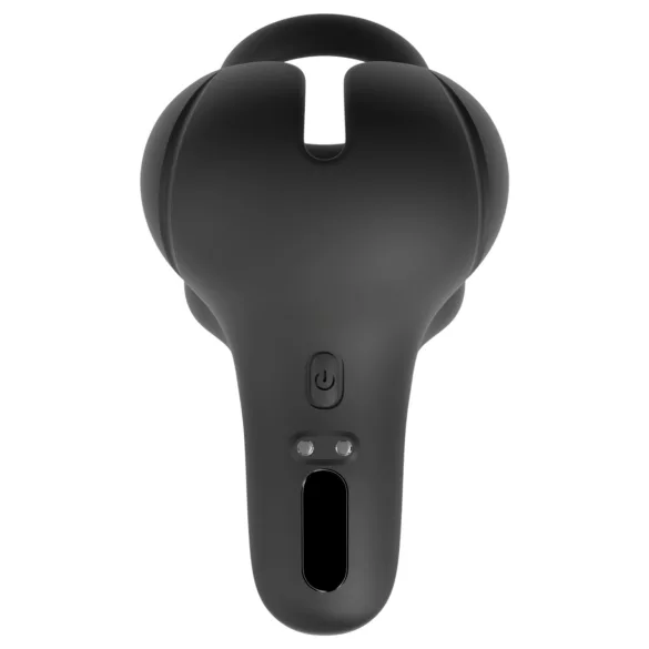 Rebel - anello fallico con vibrazione per stimolazione dei testicoli e del perineo (nero)