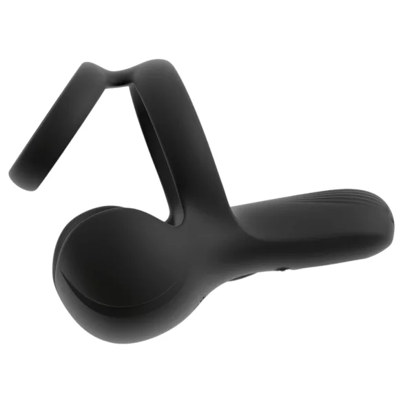 Rebel - anello fallico con vibrazione per stimolazione dei testicoli e del perineo (nero)