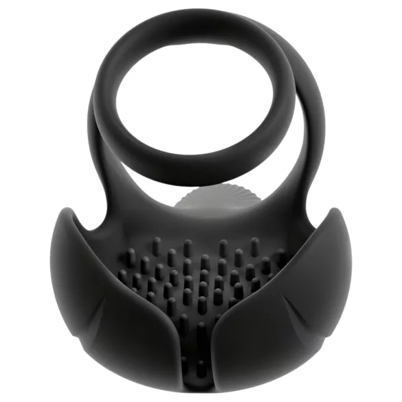Rebel - anello fallico con vibrazione per stimolazione dei testicoli e del perineo (nero)