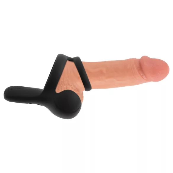 Rebel - anello fallico con vibrazione per stimolazione dei testicoli e del perineo (nero)