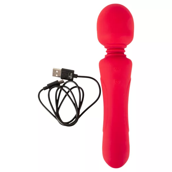 Sweet Smile - vibratore wand ricaricabile e impermeabile (rosso)