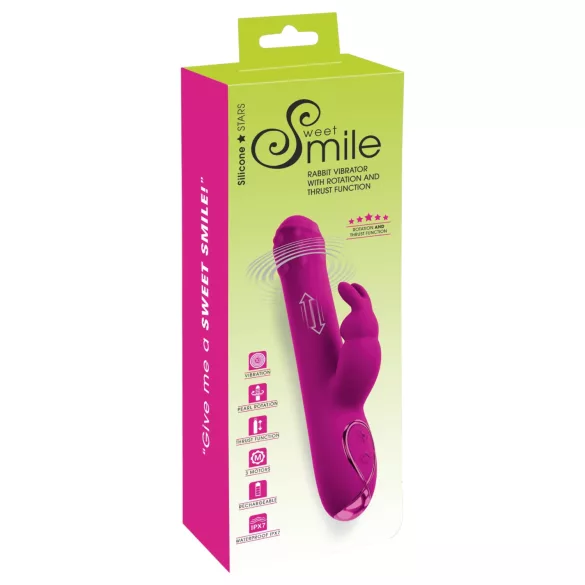 Sweet Smile - vibratore con braccio rotante e spingente per il clitoride (rosa)