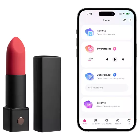Lovense Exomoon - mini vibratore a forma di rossetto (nero)