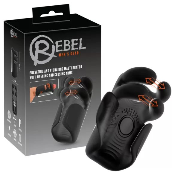 Rebel - masturbatore pulsante e vibrante (nero)