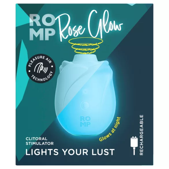 ROMP Rose Glow - stimolatore clitorideo ad onde d’aria (blu)