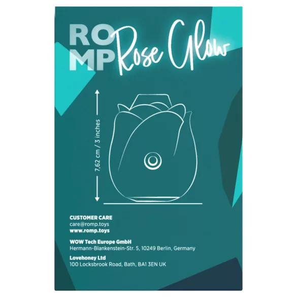 ROMP Rose Glow - stimolatore clitorideo ad onde d’aria (blu)