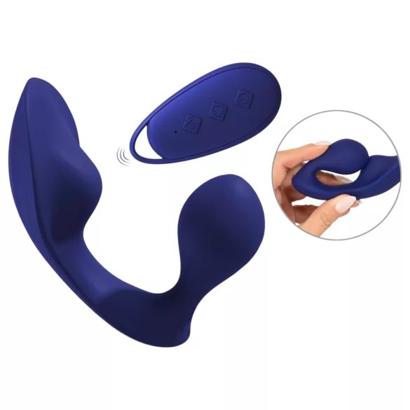 SMILE - vibratore anale e per slip con telecomando - silicone blu