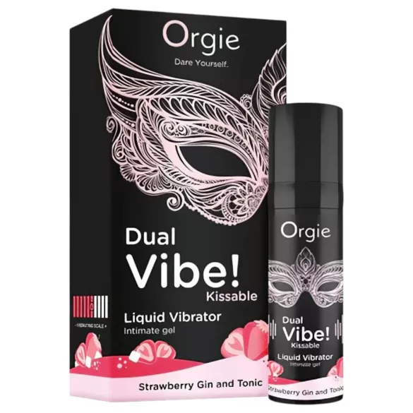 Orgie Dual Vibe - vibratore liquido unisex - Fragola - Gin Tonic (15 ml)