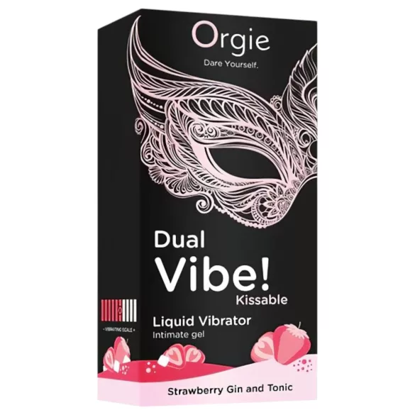 Orgie Dual Vibe - vibratore liquido unisex - Fragola - Gin Tonic (15 ml)