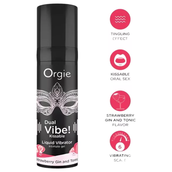 Orgie Dual Vibe - vibratore liquido unisex - Fragola - Gin Tonic (15 ml)