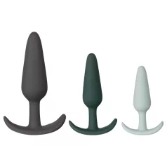   Amaysin - set di plug anali in silicone (nero e verde) - 3 pezzi