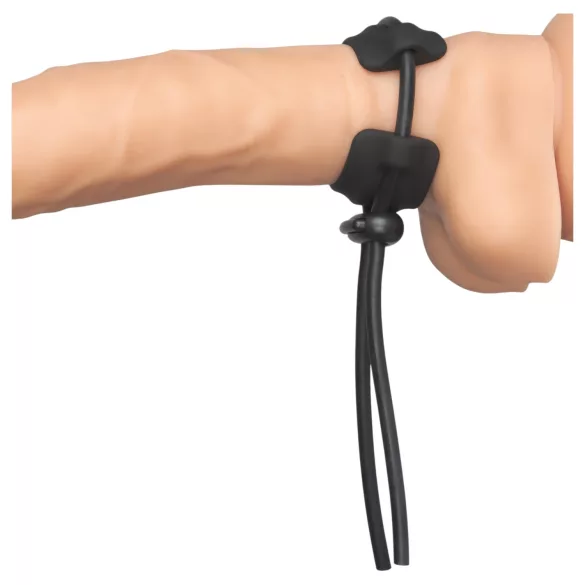 MR.MEMBR Tense - anello fallico con cordino regolabile (nero)