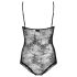 Obsessive Slevika - body in pizzo nero aperto con allacciatura frontale - 2XL/3XL