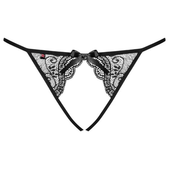 Obsessive - slip donna aperto rete pizzo - nero - L/XL