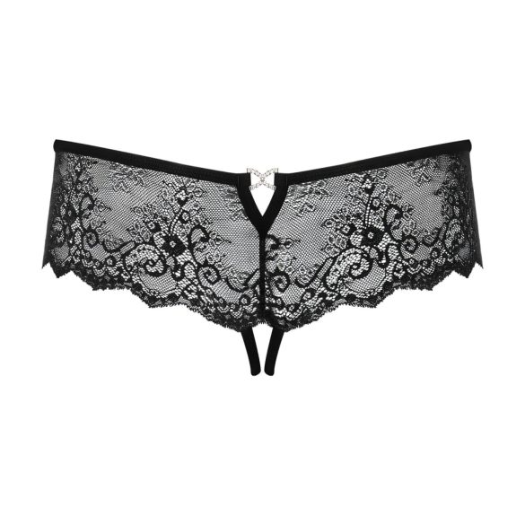 Obsessive - tanga aperta con strass - donna - nero - L/XL