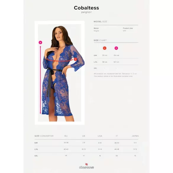Obsessive Cobaltess - vestaglia in pizzo (blu)