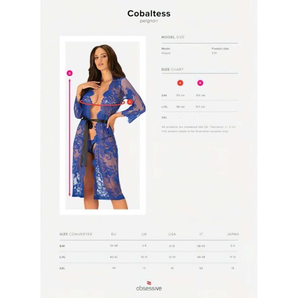 Obsessive Cobaltess - vestaglia in pizzo (blu) - L/XL