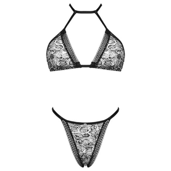 Obsessive Xenita - set reggiseno trasparente con motivo (grigio)