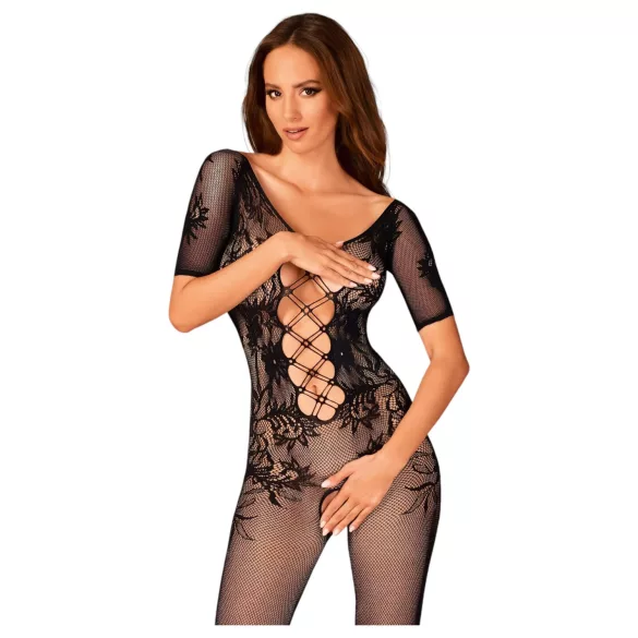 Obsessive - body a rete aperto con schiena scoperta - nero S-L