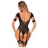 Obsessive - body aperto a rete con motivo - nero - S/L
