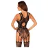 Obsessive - body in rete aperto con motivo floreale - nero - taglia S-L