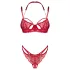 Obsessive - completo intimo pizzo rosso - reggiseno e slip - L/XL