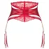 Obsessive Matildea - reggicalze in pizzo con catene - rosso - L/XL