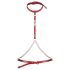 Obsessive Inferro - body harness effetto pelle con catene - rosso
