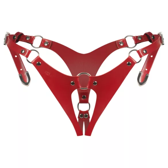 Obsessive Inferro - perizoma aperto regolabile effetto pelle rosso