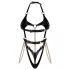 Obsessive Anyya - body nero con spalline a catena effetto pelle