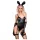 Chilirose - costume coniglietta sexy donna - 4 pezzi - nero - S/M