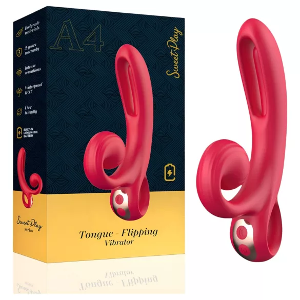 Sweet Play - Vibratore con stimolatore clitorideo - silicone rosso