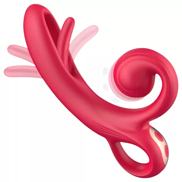 Sweet Play - Vibratore con stimolatore clitorideo - silicone rosso