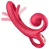 Sweet Play - Vibratore con stimolatore clitorideo - silicone rosso