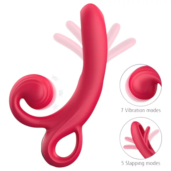 Sweet Play - Vibratore con stimolatore clitorideo - silicone rosso